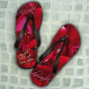 Persönliche Sandalen *Rote Rosen* für Ve
