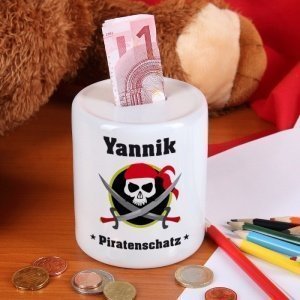 Persönliche Spardose Piratenschatz