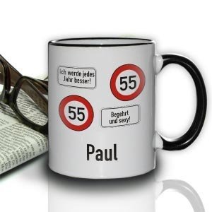 Persönliche Tasse mit Verkehrsschildern 