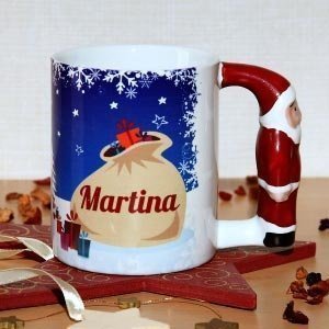 Persönliche Tasse mit Weihnachtsmanngrif