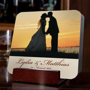 Persönliche Untersetzer mit Foto und Tex