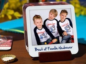 Persönliche Untersetzer mit Foto und Tex