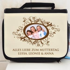 Persönliche Waschtasche mit Foto und Tex
