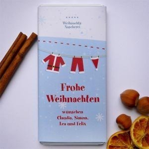 Persönliche Weihnachtsgrüße mit Schokola