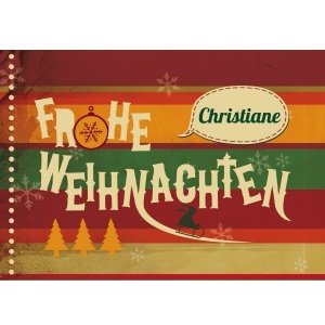 Persönliche Weihnachtsgru??karte im Retr