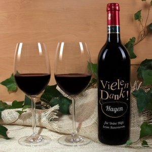 Persönliche Weinflasche *Vielen Dank* mi