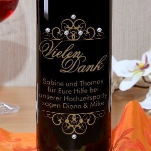 Persönliche Weinflasche *Vielen Dank* mi