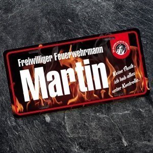 Persönliches Blechschild für Feuerwehrmä