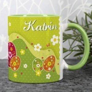 Personalisierbare Ostertasse grün