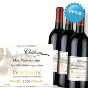 Personalisierbarer Bordeaux 3 Flaschen