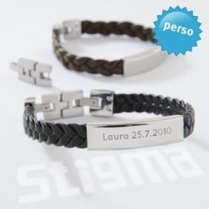 Personalisierbares Lederarmband braun