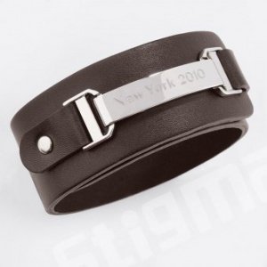 Personalisierbares Lederarmband breit br