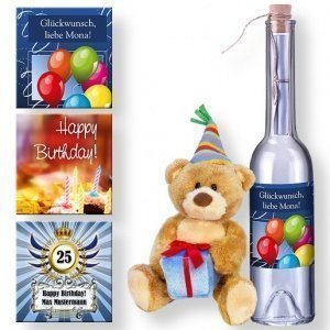 Personalisierte Flaschenpost Glückwunsch