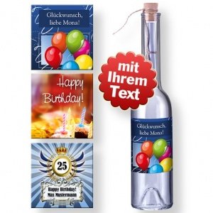 Personalisierte Flaschenpost Glückwunsch