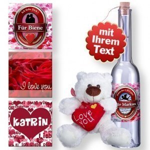 Personalisierte Flaschenpost Liebe und L