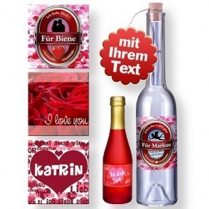 Personalisierte Flaschenpost Liebe und S
