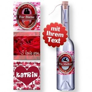 Personalisierte Flaschenpost Liebe