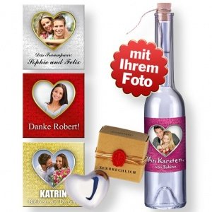 Personalisierte Foto-Flaschenpost Liebe 
