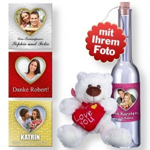 Personalisierte Foto-Flaschenpost Liebe 