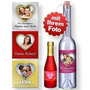 Personalisierte Foto-Flaschenpost Liebe 