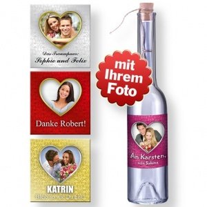 Personalisierte Foto-Flaschenpost Liebe