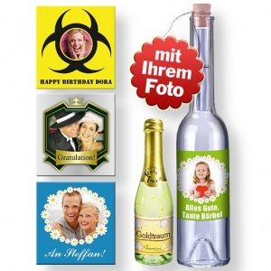Personalisierte Foto-Flaschenpost und Go