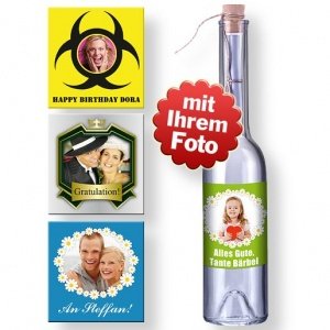 Personalisierte Foto-Flaschenpost