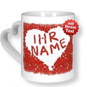 Personalisierte Herz-Tasse