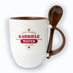 Personalisierte Tasse mit Löffel Motiv G