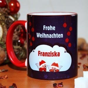 Personalisierte Weihnachtstasse *Frohe W