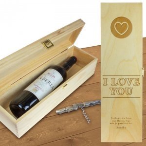 Personalisierte Weinkiste - I Love You