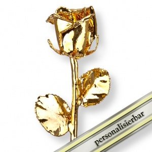 Personalisierte vergoldete Rose (24 Kara