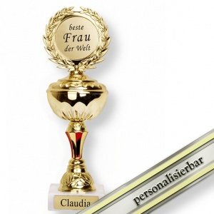 Personalisierter Pokal Beste Frau der We