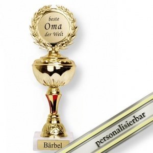 Personalisierter Pokal Beste Oma der Wel