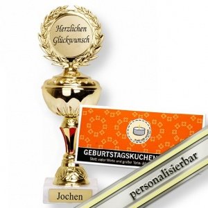 Personalisierter Pokal Herzlichen Glückw
