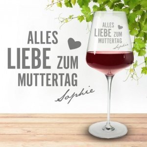 Personalisiertes Weinglas zum Muttertag