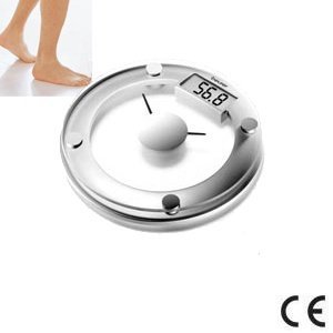 Personen Glas-Waage mit Quarz-Uhr