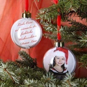 personalisierte Christbaum-Kugel mit Fot