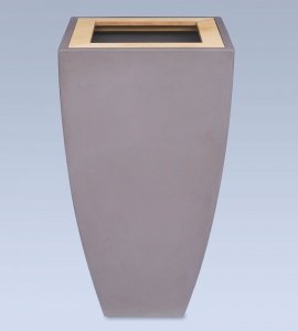 PFLANZTOPF M1  PURPURGRAU MIT HOLZRAHMEN