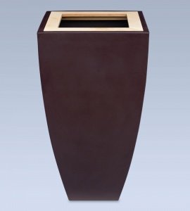 PFLANZTOPF M1 SCHWARZROT MIT HOLZRAHMEN