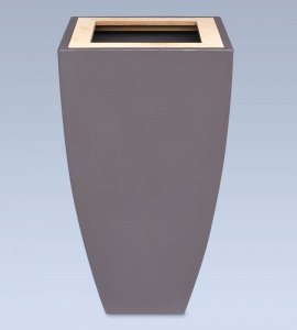 PFLANZTOPF M1 TAUPE MIT HOLZRAHMEN