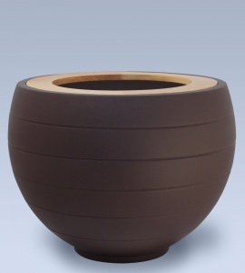 PFLANZTOPF M2 SCHWARZROT MIT HOLZRAHMEN