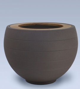 PFLANZTOPF M2  TAUPE MIT HOLZRAHMEN