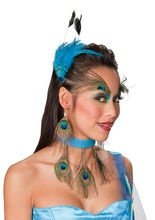 Pfauenfeder Feder Ohrringe blau-braun