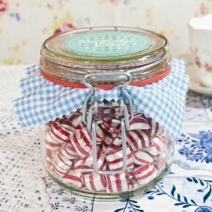 Pfefferminzkissen Bonbonglas