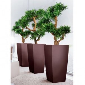 Pflanzgefäß Cubico, braun,