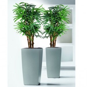 Pflanzgefäß Cubico, silber,