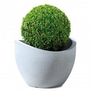 Pflanzgefäß 250 Wave Globe Weiß-Granit