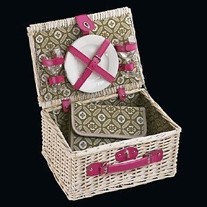 Picknick-Korb aus Holz mit Acessoirres f