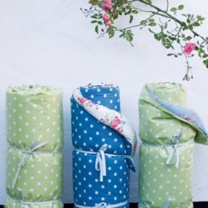 Picknickdecke klein Flora Star blau/wei?